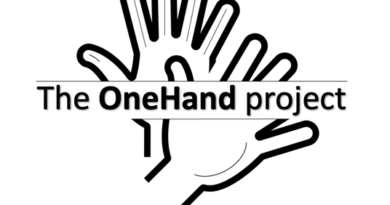 Two drawn hands overlapped